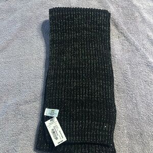 NWT black metallic scarf /Slipper Socks